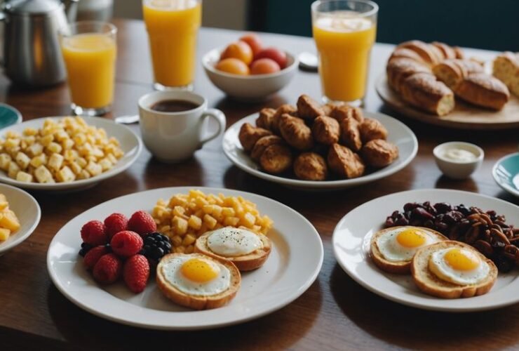 Assorted cheap breakfast options for busy mornings on a budget.